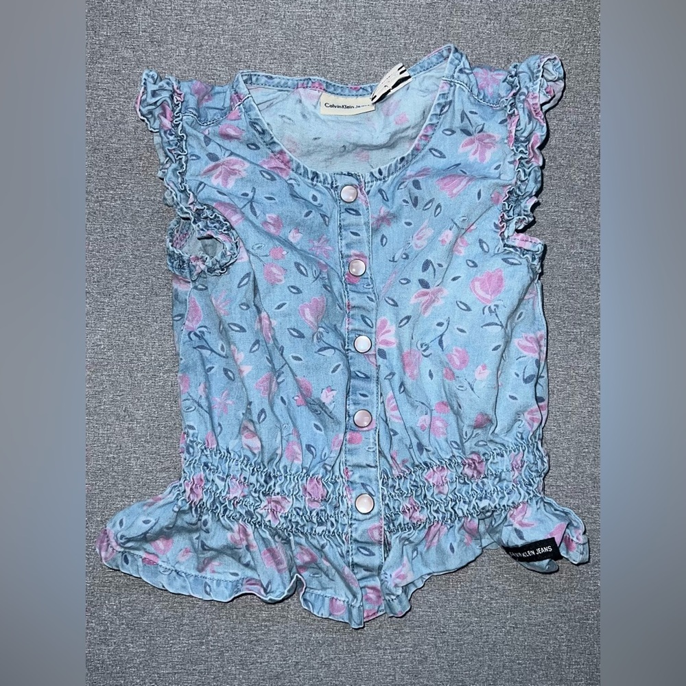 Calvin Klein little girls button down shirt